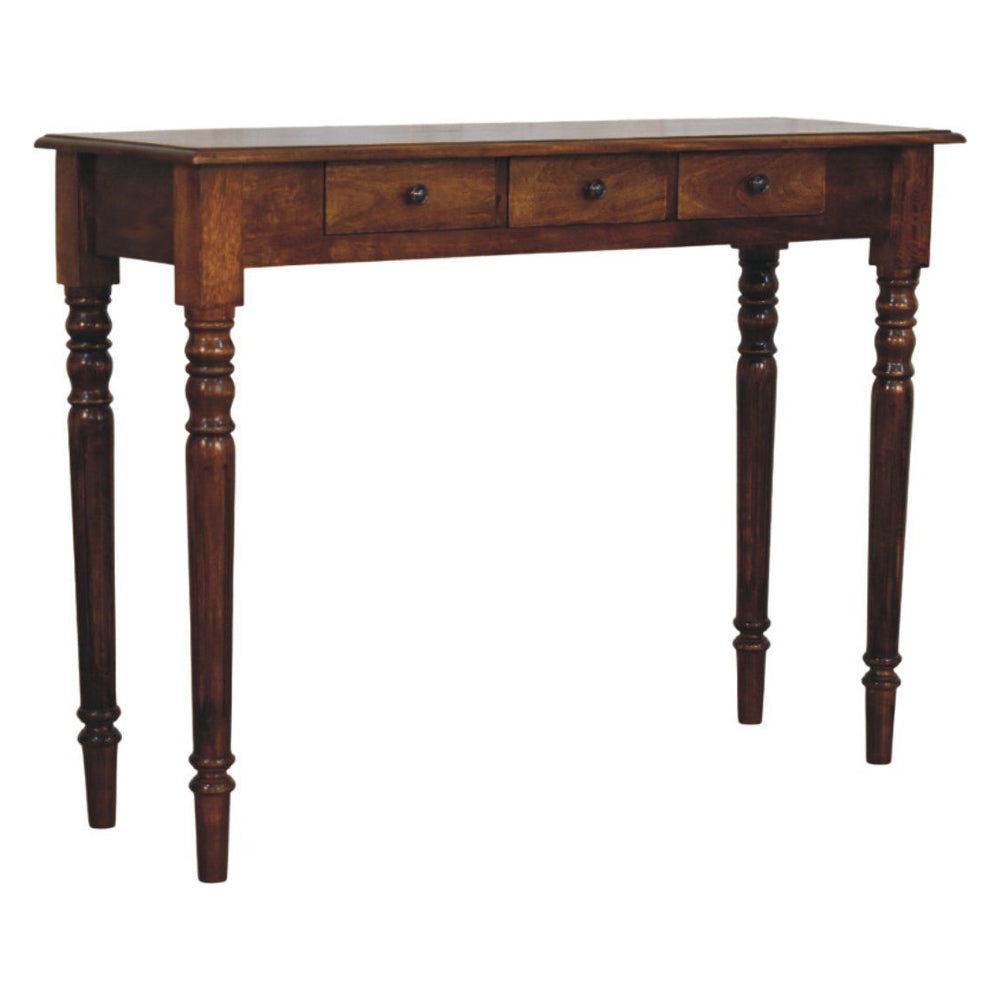 Artisan - Turned Legs 3 Drawer Chestnut Console - Image 2