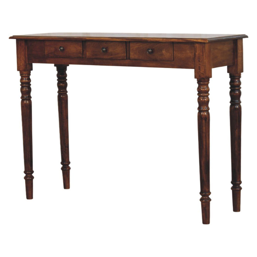 Artisan - Turned Legs 3 Drawer Chestnut Console - Image 3