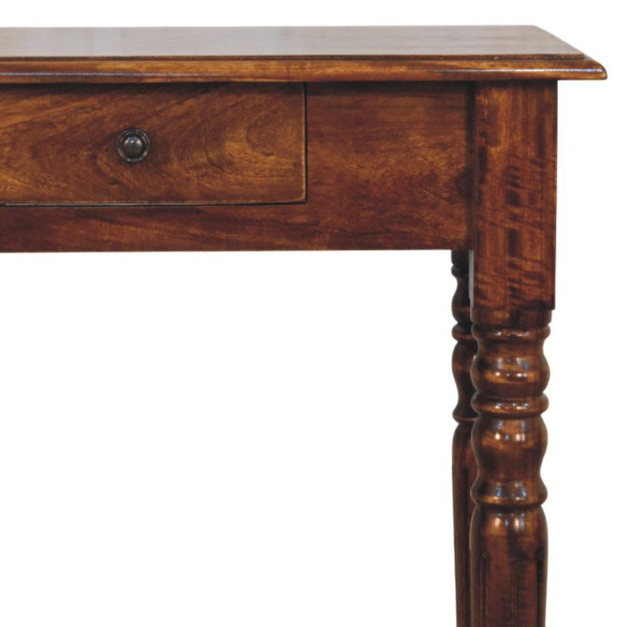 Artisan - Turned Legs 3 Drawer Chestnut Console - Image 4