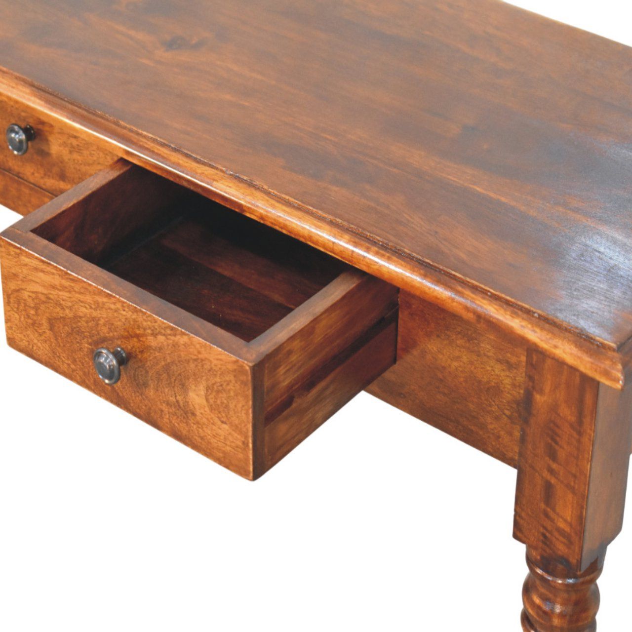 Artisan - Turned Legs 3 Drawer Chestnut Console - Image 6