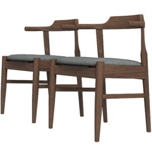 Alternative view of Ashcroft - Leon Mid-Century Modern Gray Fabric Dining Chair (Set of 2)