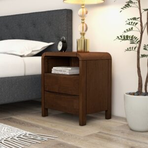 Alternative view of Ashcroft - Lionel Mid Century Modern Solid Wood Nightstand 2-Drawer