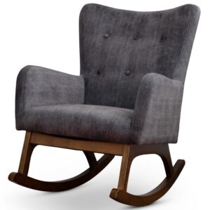 Alternative view of Ashcroft - Alistair Solid Wood Rocking Chair in Gray