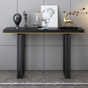 HMR - Accent Solid Wood and Metal Narrow Console Table in Large 47" in 47.2"L