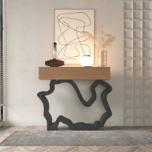 Alternative view of HMR - Modern Console Table with Drawers 39.4" in Black