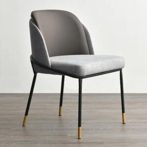 Alternative view of HMR - Modern Dining Chairs with PU Leather and Linen Upholstery (Set of 2)