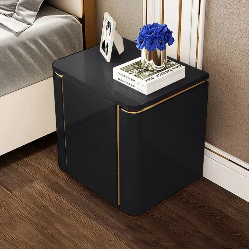 HMR - Modern Square Nightstand with 3 Drawers - Image 3
