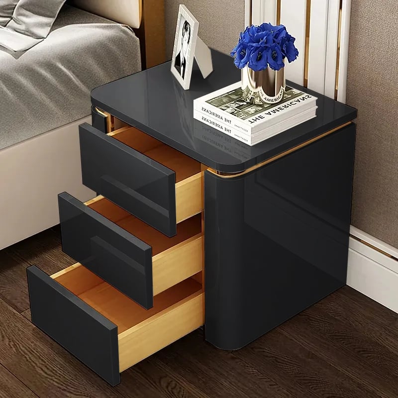HMR - Modern Square Nightstand with 3 Drawers - Image 4