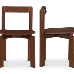 Moe's - Daifuku Modern Dining Chair Set of 2 in Walnut Stained Ash