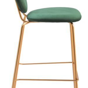 Alternative view of ZUO - Odessa Barstool (Set of 2) in Green/Gold
